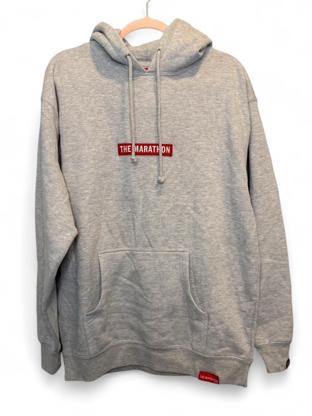 The Marathon Clothing TMC Bar Logo Grey Hoodie Size Large Streetwear Athletic